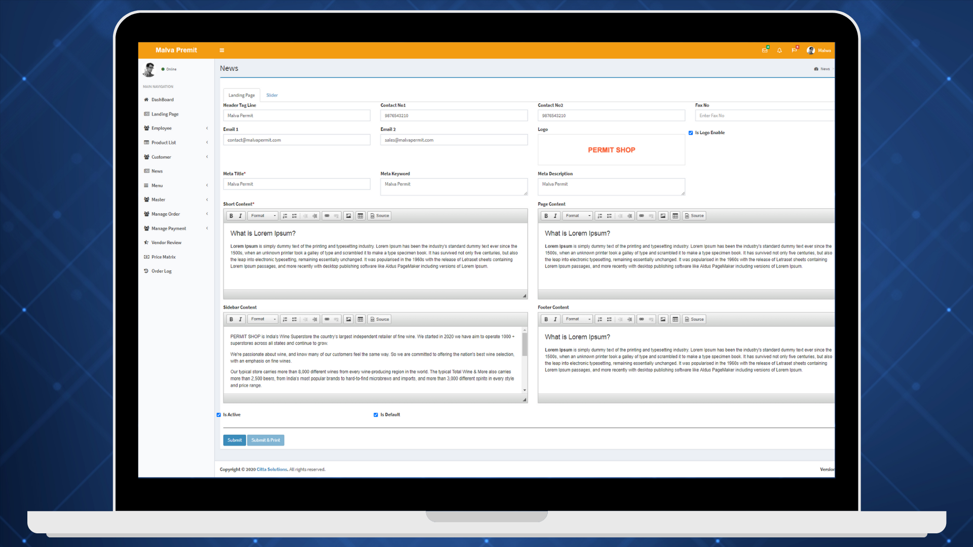 Portfolio Screen Shot
