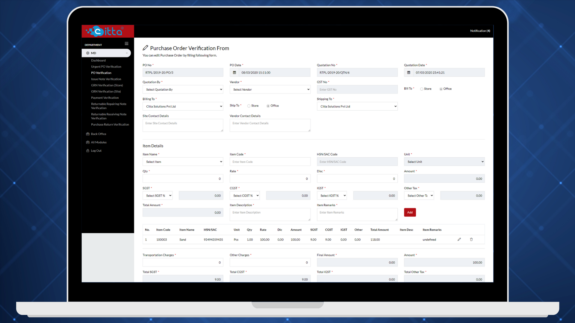 Portfolio Screen Shot